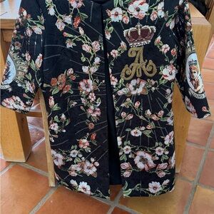 Alberto Makali Black Jacket with Floral Design